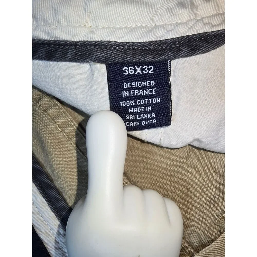 Cremieux Classic Khaki Chino Pants - Size 36 x 32 - Made in France - 26